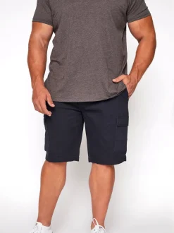Shorts|BadRhino Big & Tall - Badrhino - Big & Tall - Cargoshort met stretch Blauw