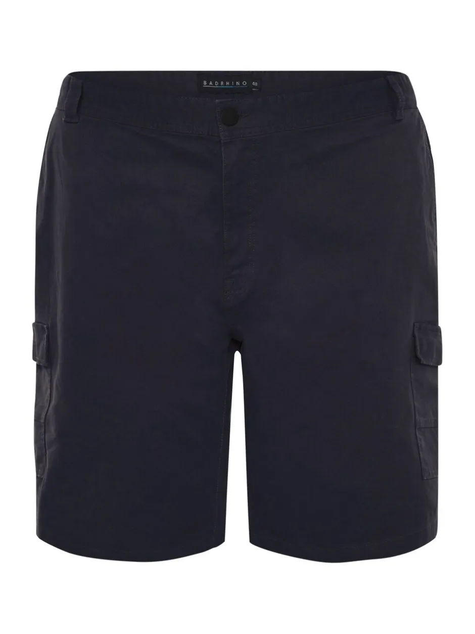 Shorts|BadRhino Big & Tall - Badrhino - Big & Tall - Cargoshort met stretch Blauw