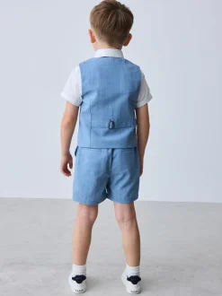 Gelegenheidskleding|Kostuums En Herenvesten*Baker by Ted Baker - set van overhemd, gilet en short Blauw
