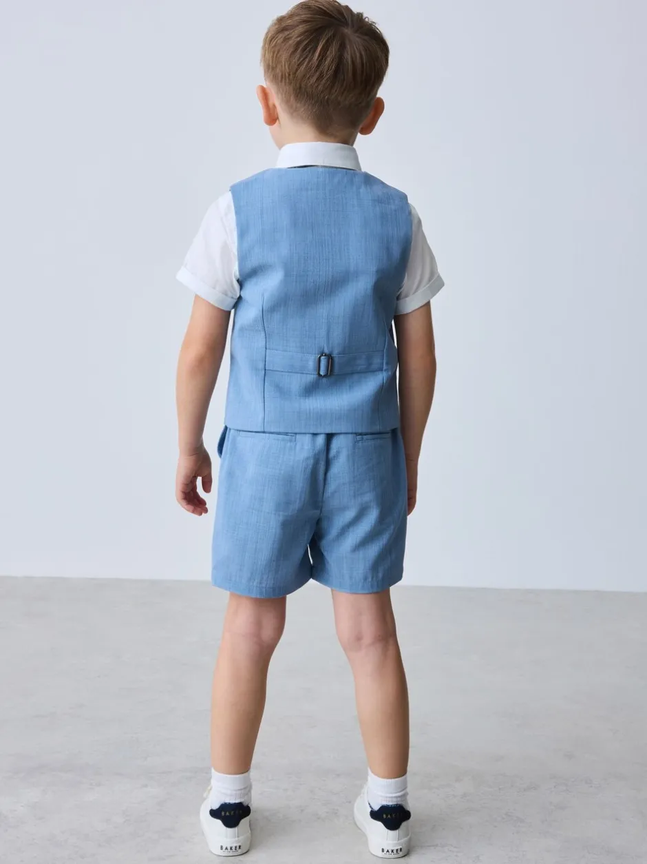 Gelegenheidskleding|Kostuums En Herenvesten*Baker by Ted Baker - set van overhemd, gilet en short Blauw
