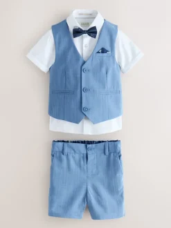 Gelegenheidskleding|Kostuums En Herenvesten*Baker by Ted Baker - set van overhemd, gilet en short Blauw
