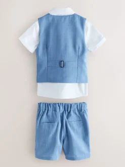 Gelegenheidskleding|Kostuums En Herenvesten*Baker by Ted Baker - set van overhemd, gilet en short Blauw