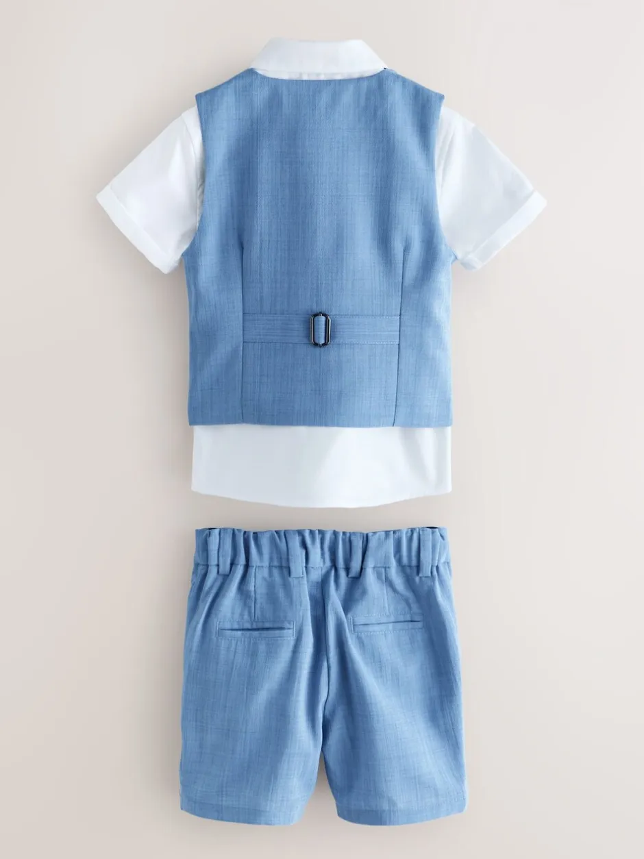 Gelegenheidskleding|Kostuums En Herenvesten*Baker by Ted Baker - set van overhemd, gilet en short Blauw