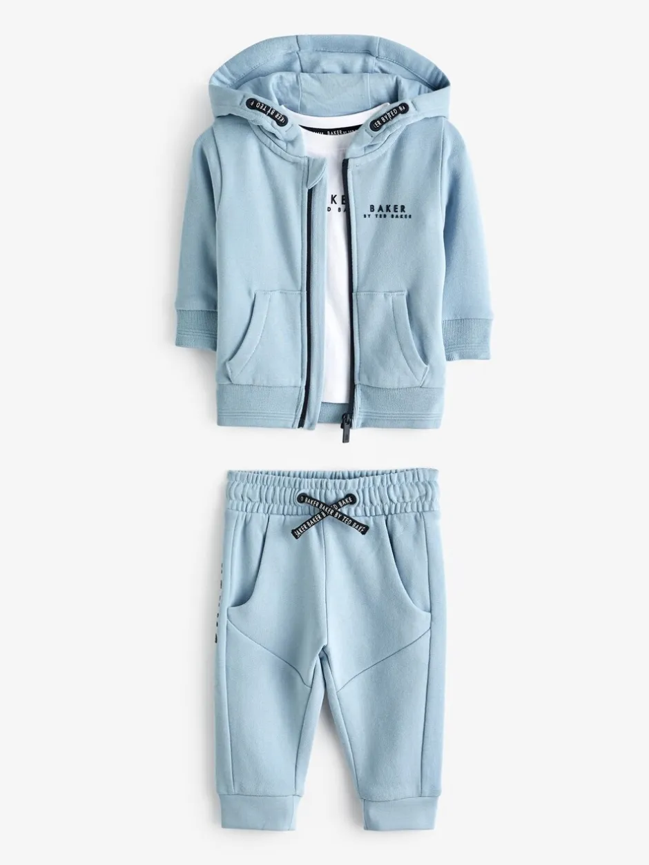Joggingbroeken|Sweaters En Hoody´S*Baker by Ted Baker - 100% katoenen (0 - 6 jr) driedelig trainingspakset Blauw