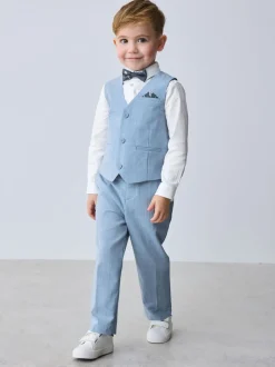 Gelegenheidskleding|Kostuums En Herenvesten|Baker by Ted Baker - set van gilet, overhemd en broek Blauw