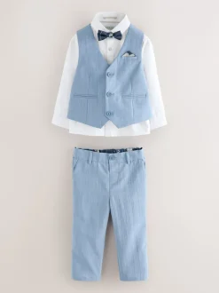 Gelegenheidskleding|Kostuums En Herenvesten|Baker by Ted Baker - set van gilet, overhemd en broek Blauw