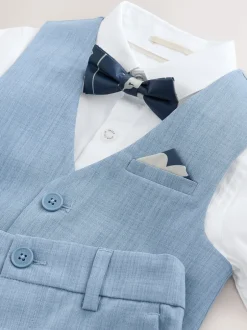 Gelegenheidskleding|Kostuums En Herenvesten|Baker by Ted Baker - set van gilet, overhemd en broek Blauw