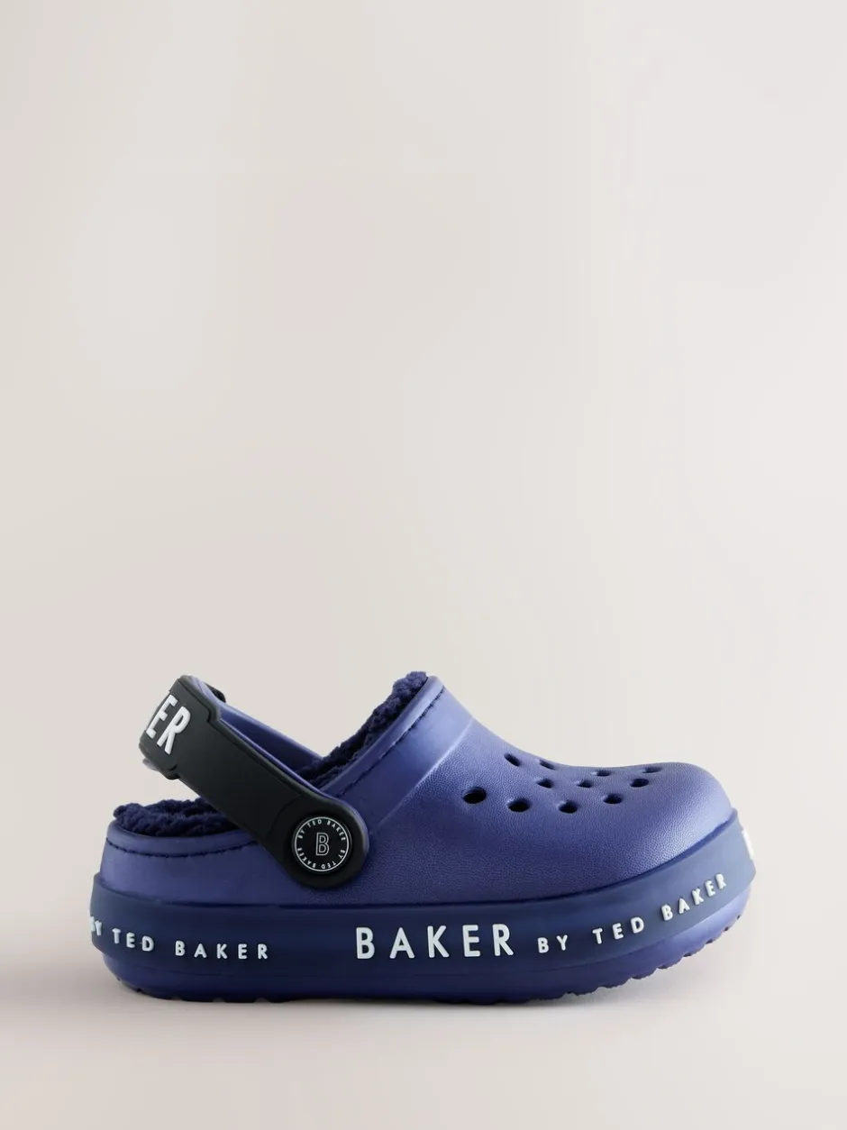 Pantoffels|Baker by Ted Baker - met borg gevoerde klomppantoffels Blauw
