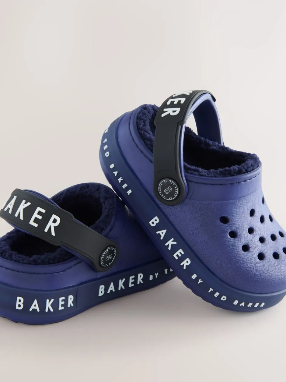Pantoffels|Baker by Ted Baker - met borg gevoerde klomppantoffels Blauw