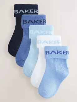 Sokken En Panty's|Sokken|Baker by Ted Baker - babysokken verpakking van 5 Blauw