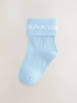 Sokken En Panty's|Sokken|Baker by Ted Baker - babysokken verpakking van 5 Blauw