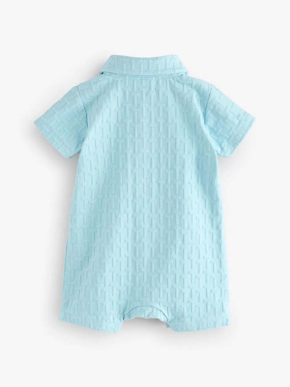 Rompertjes En Tuinbroeken*Baker by Ted Baker - - Set van geribbeld rompertje en muts Blauw