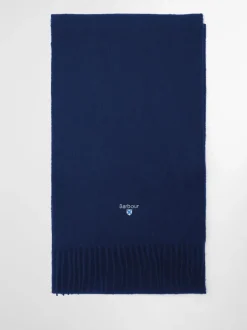 Mutsen, Sjaals En Handschoenen|Barbour Blauw - ® effen lamswollen sjaal