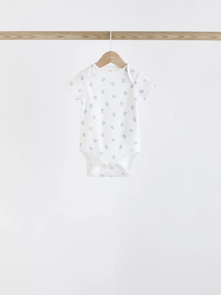 Rompertjes En Hemdjes|Next Blauw - Beer Baby Bodysuits met korte mouwen