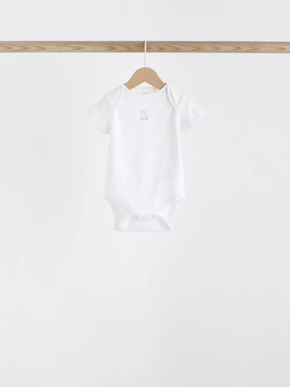 Rompertjes En Hemdjes|Next Blauw - Beer Baby Bodysuits met korte mouwen