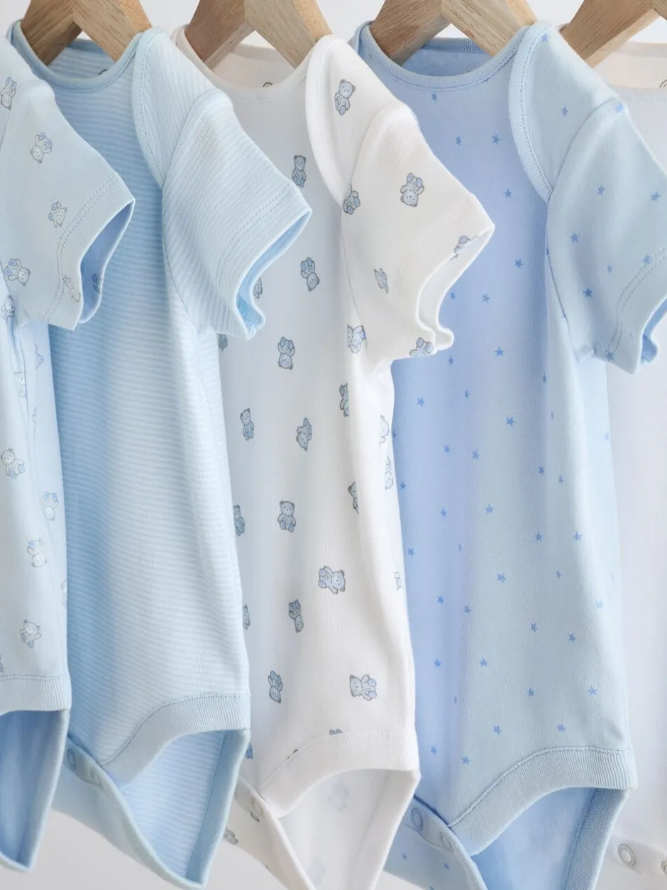 Rompertjes En Hemdjes|Next Blauw - Beer Baby Bodysuits met korte mouwen