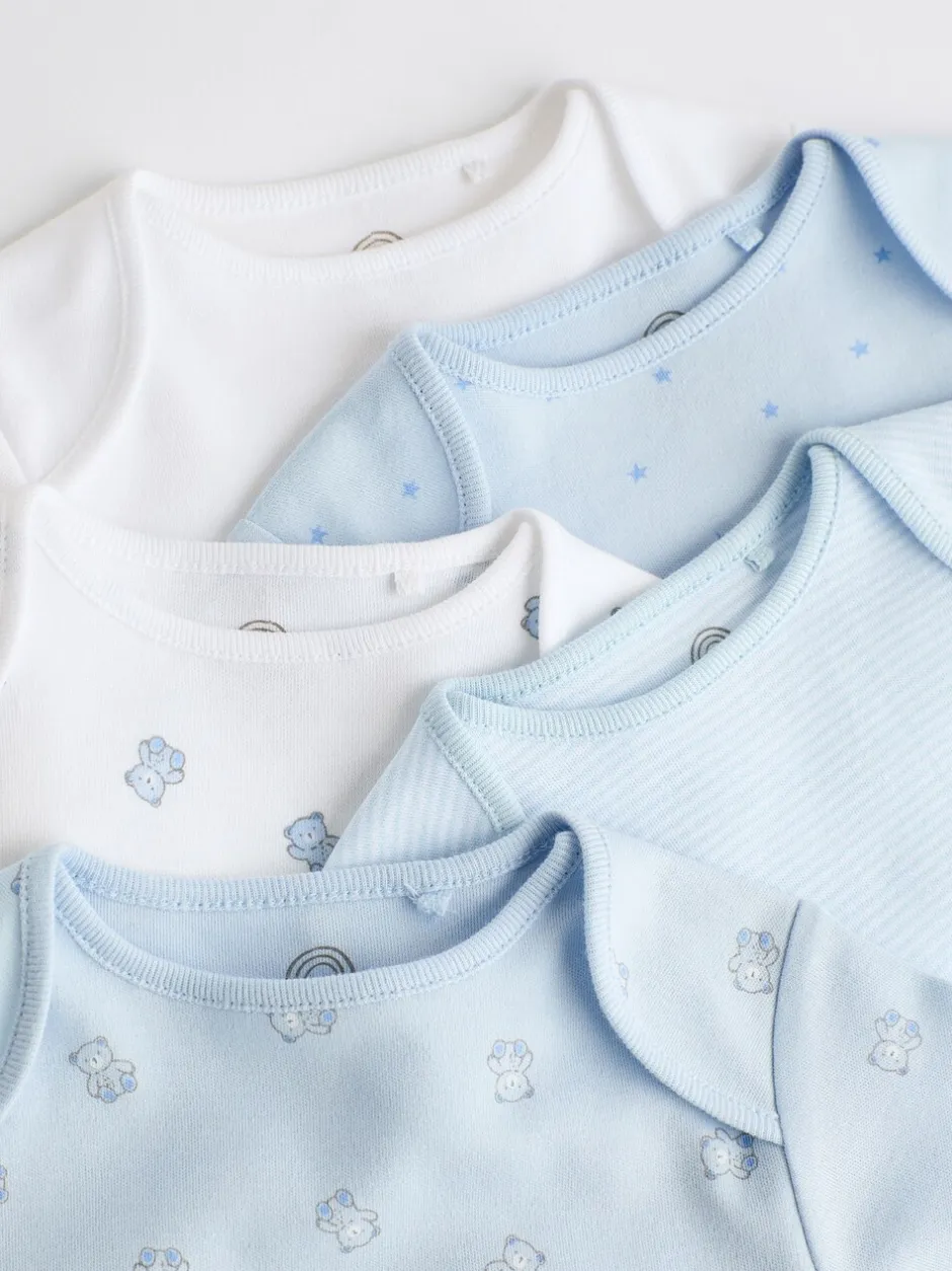 Rompertjes En Hemdjes|Next Blauw - Beer Baby Bodysuits met korte mouwen
