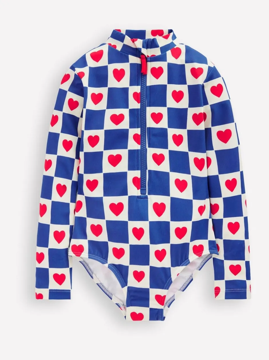 Badkleding|Badkleding|Boden - badpak met lange mouwen Blauw