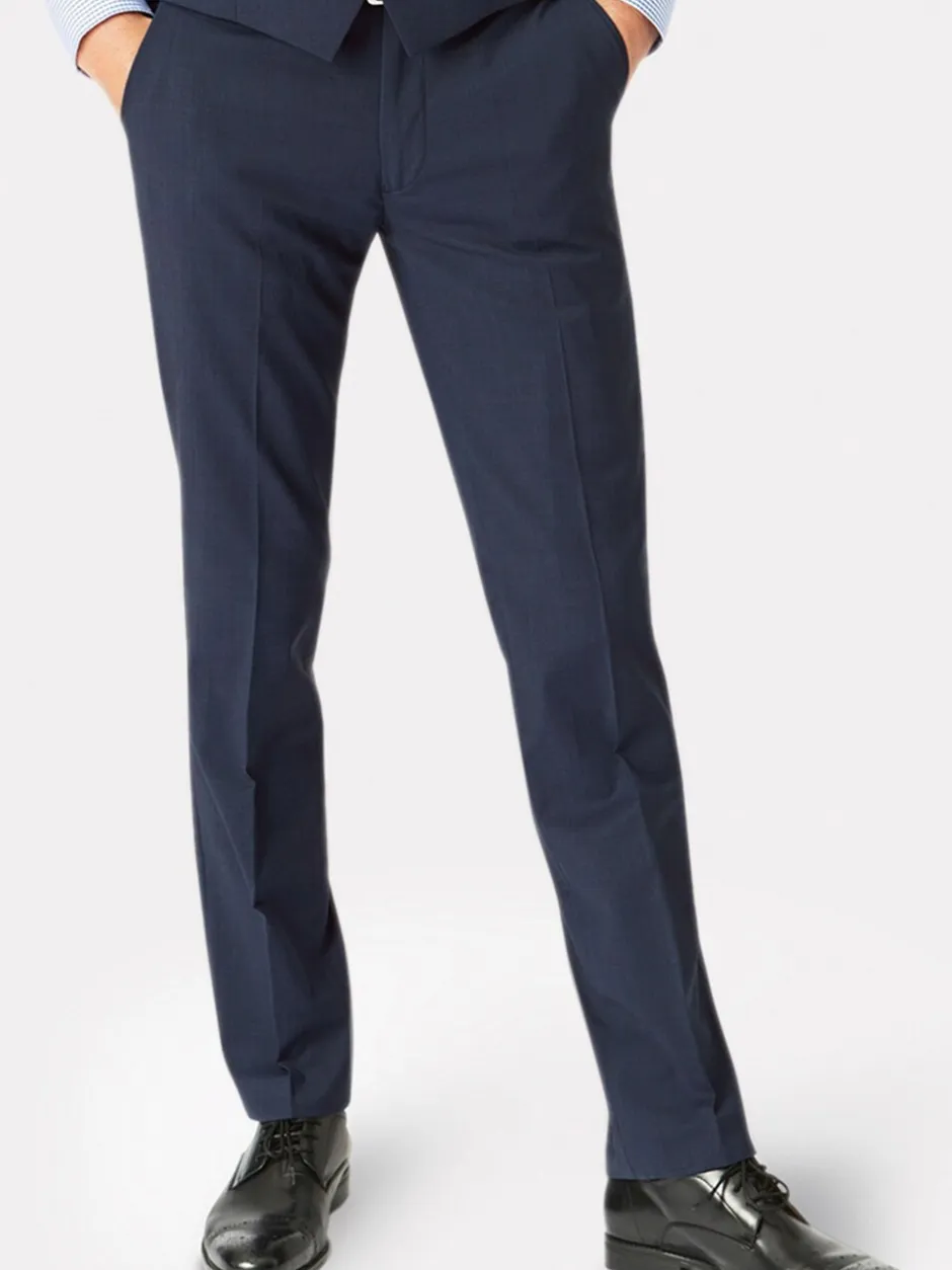 Formele Broek|Brook Taverner - Cassino Slim Fit Trousers Blauw