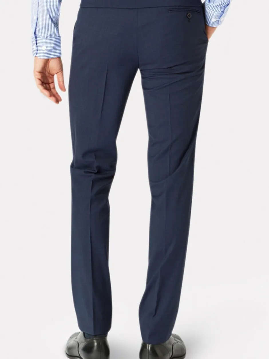 Formele Broek|Brook Taverner - Cassino Slim Fit Trousers Blauw