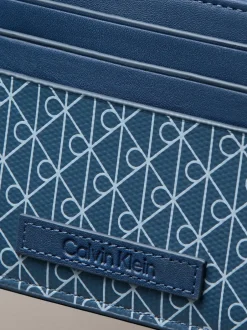 Portemonnees|Calvin Klein - Allover Monogram Logo Card Holder Blauw