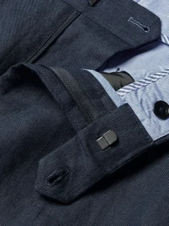 Formele Broek*Charles Tyrwhitt - slim fit 100% linnen broek Blauw