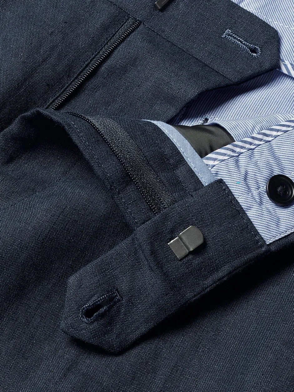 Formele Broek*Charles Tyrwhitt - slim fit 100% linnen broek Blauw