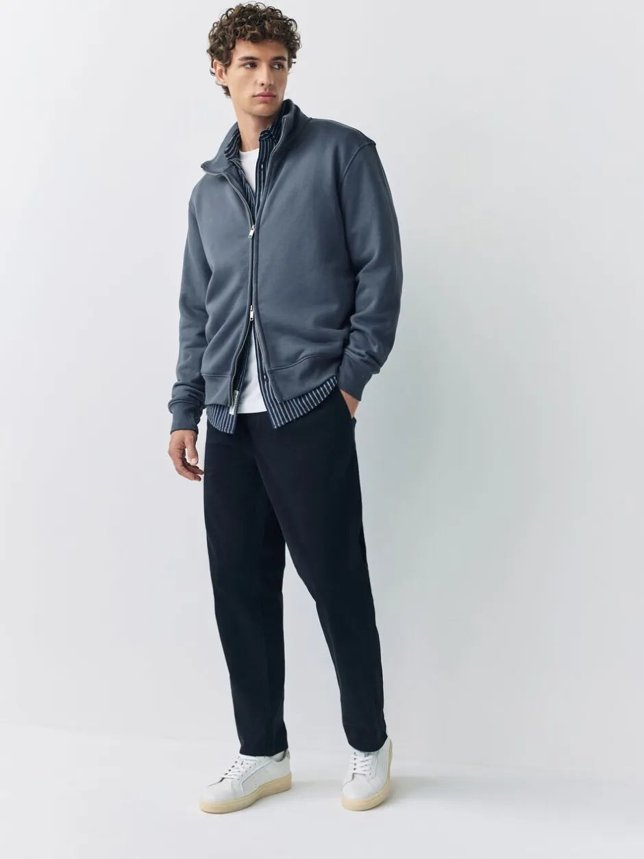 Sweaters En Hoody´S|Sweaters En Hoody´S*Next - Cotton Rich Jersey Full Zip Funnel Neck Sweatshirt Blauw