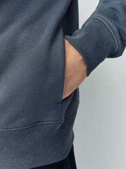 Sweaters En Hoody´S|Sweaters En Hoody´S*Next - Cotton Rich Jersey Full Zip Funnel Neck Sweatshirt Blauw
