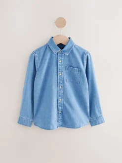 Shirts*Next Blauw - Denim overhemd met lange mouwen (3-16jr)