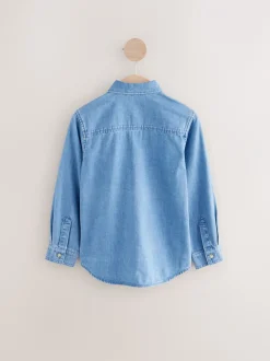 Shirts*Next Blauw - Denim overhemd met lange mouwen (3-16jr)
