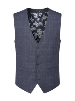 Vesten|Skopes - Enkele knoop - scoop Anello gilet met dubbele rij knopen Blauw