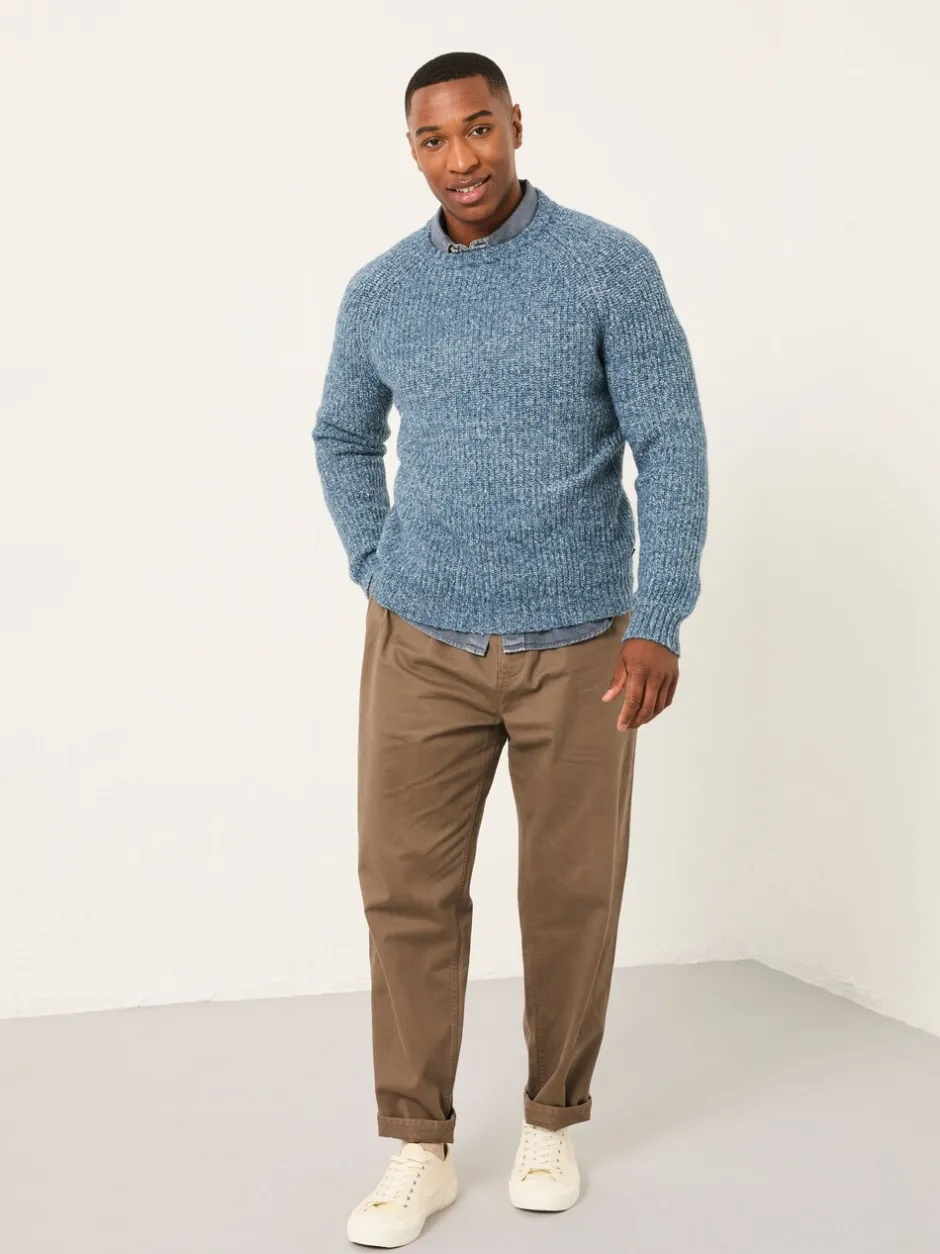 Gebreide Kleding|Fat Face - FatFace Knitted Crew Neck Jumper Blauw