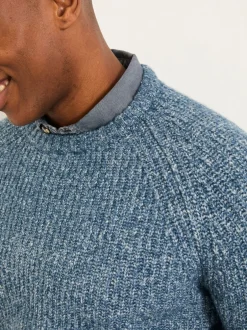 Gebreide Kleding|Fat Face - FatFace Knitted Crew Neck Jumper Blauw