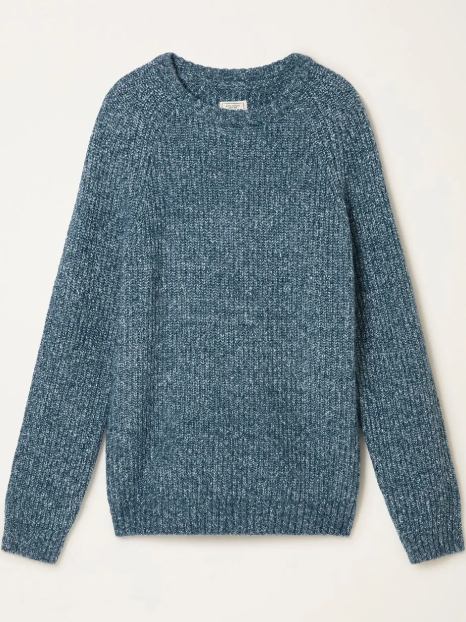 Gebreide Kleding|Fat Face - FatFace Knitted Crew Neck Jumper Blauw