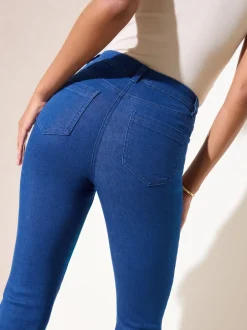 Jeans*Friends Like These Blauw - jeans met zakken, hoge taille en uitlopende pijpen