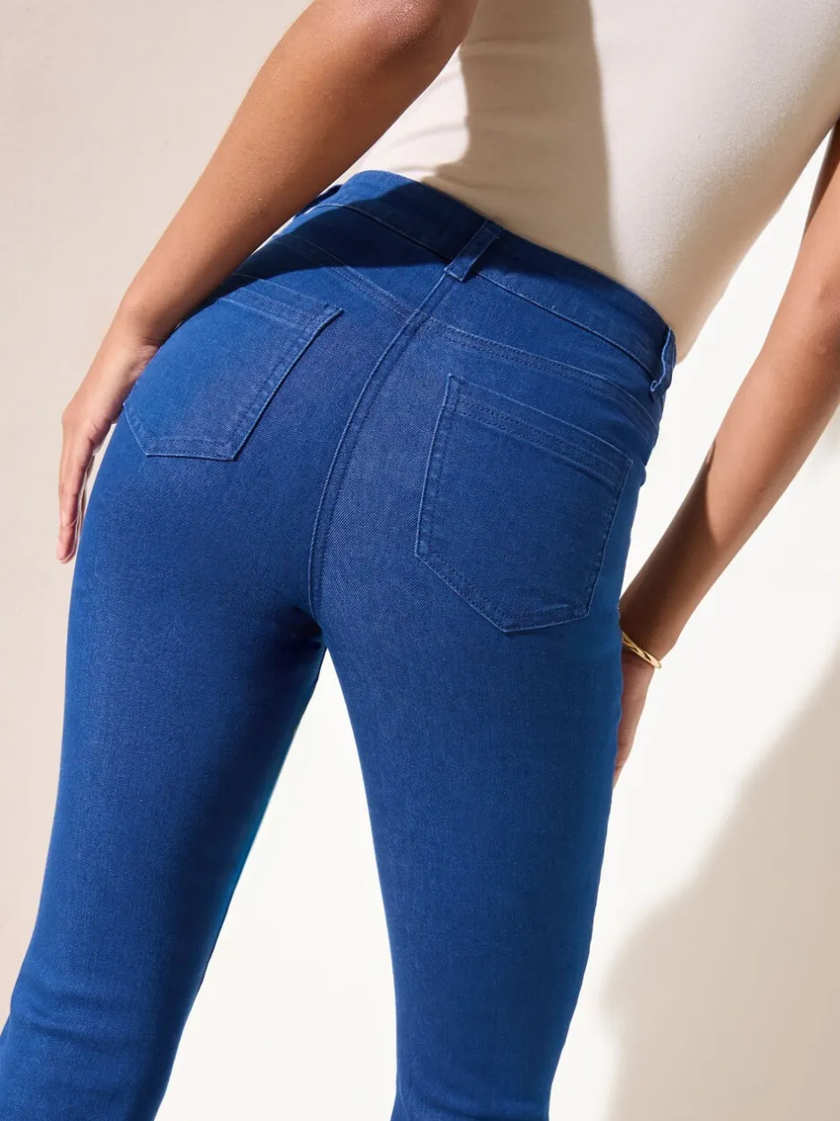 Jeans*Friends Like These Blauw - jeans met zakken, hoge taille en uitlopende pijpen