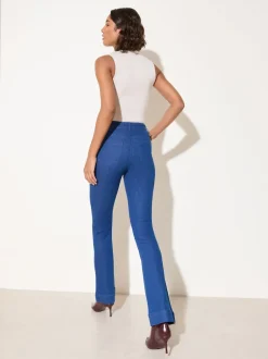 Jeans*Friends Like These Blauw - jeans met zakken, hoge taille en uitlopende pijpen