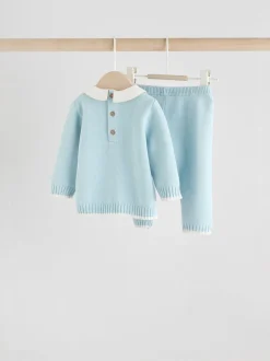 Truien En Breisels|Sets En Outfits|Next - Gebreide trui en leggings babyset (0mnd-3jr) Blauw