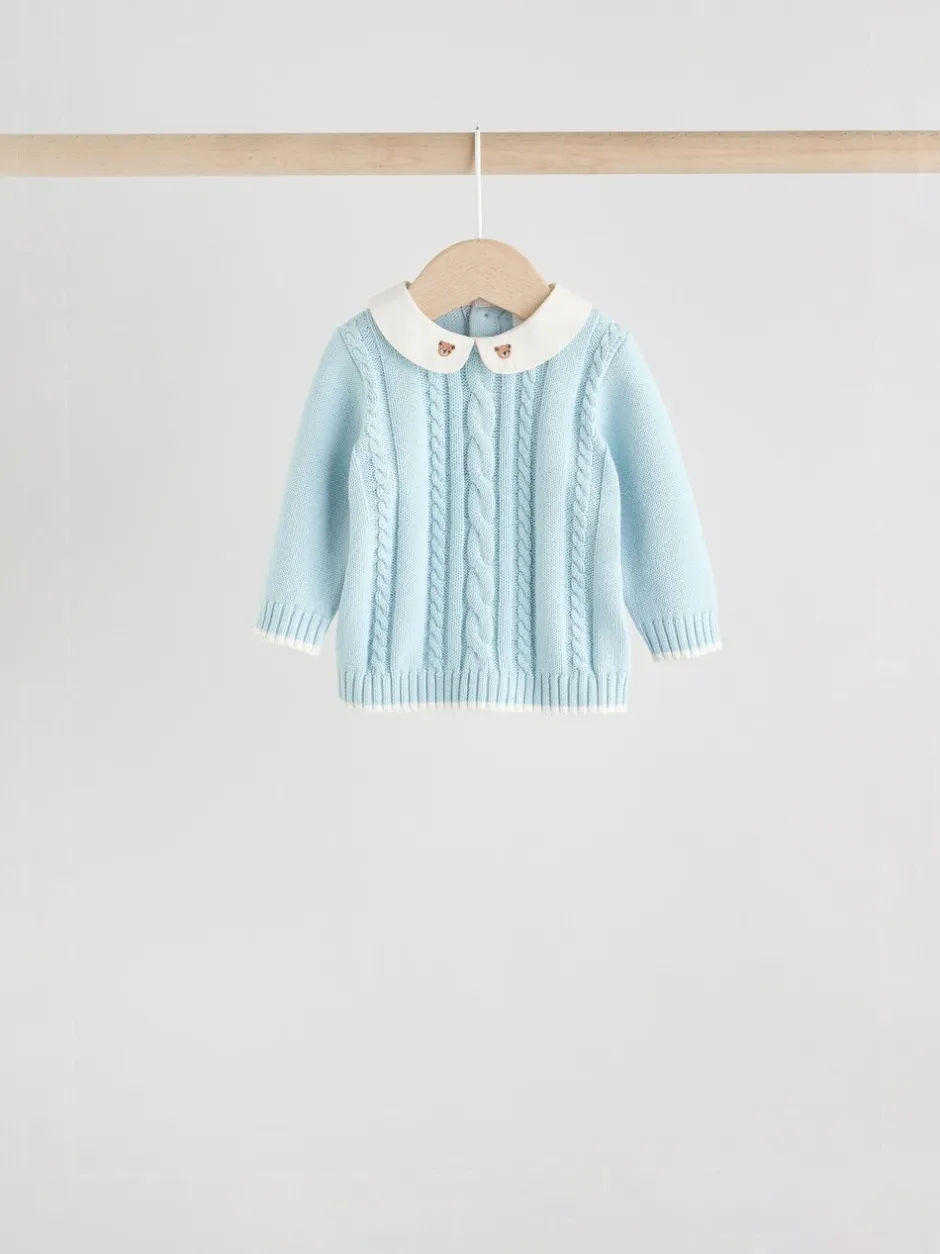 Truien En Breisels|Sets En Outfits|Next - Gebreide trui en leggings babyset (0mnd-3jr) Blauw
