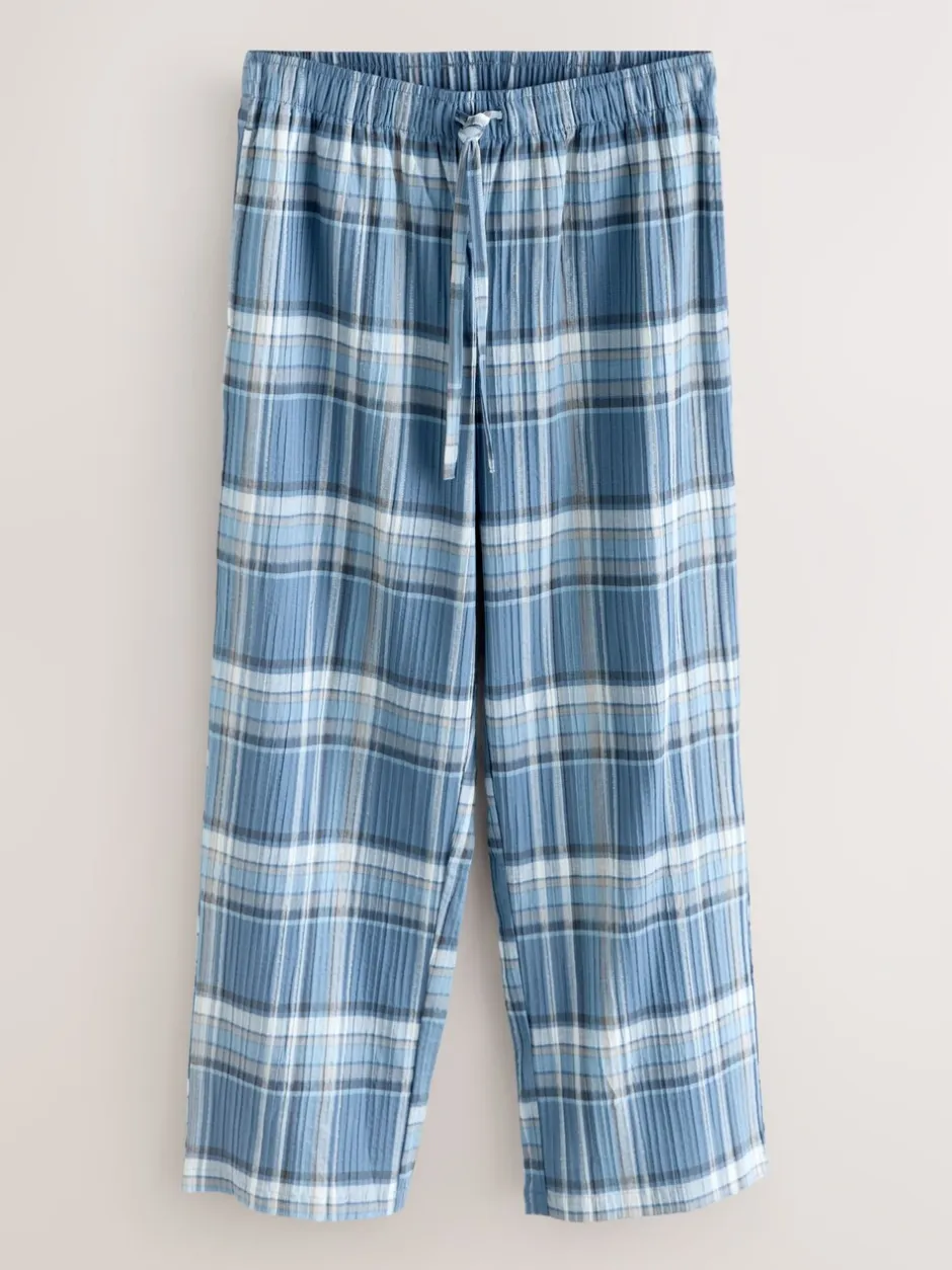 Pyjama's*Next Blauw - Geruite pyjama met korte mouwen