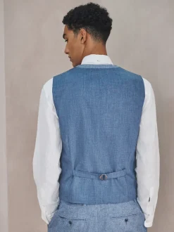Vesten*Next - Gilet van linnenmix met textuur Blauw