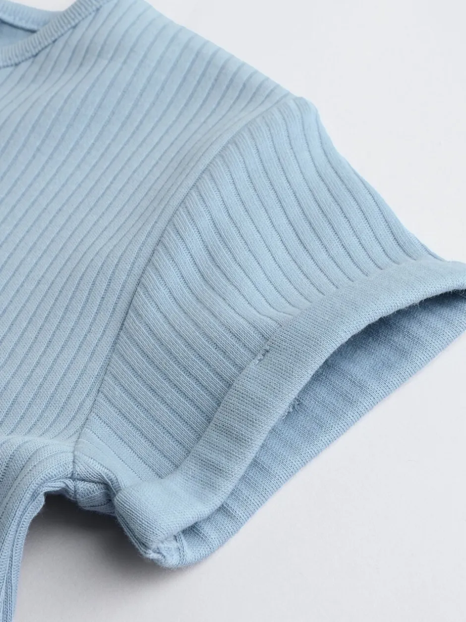 Sets En Combisets|Babypakjes En Babypyjama's*Next - Grootvader Knopen bij de hals 4 set Baby Rompertjes Blauw
