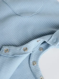 Sets En Combisets|Babypakjes En Babypyjama's*Next - Grootvader Knopen bij de hals 4 set Baby Rompertjes Blauw