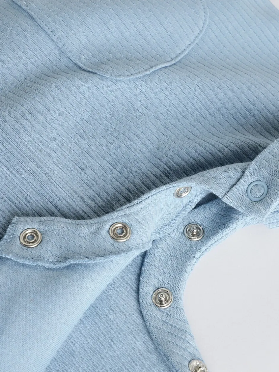 Sets En Combisets|Babypakjes En Babypyjama's*Next - Grootvader Knopen bij de hals 4 set Baby Rompertjes Blauw