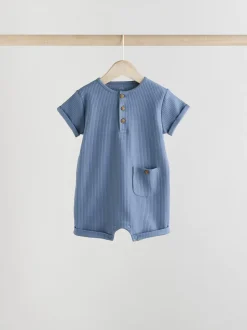 Sets En Combisets|Babypakjes En Babypyjama's*Next - Grootvader Knopen bij de hals 4 set Baby Rompertjes Blauw