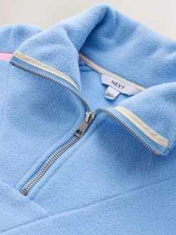 Hoody's En Sweatshirts|Next - Half Zip Fleece with Colourblock Panels Blauw
