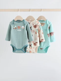 Rompertjes En Hemdjes|Next Blauw - Hamish-rompertjes met lange mouwen, 3 stuks