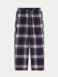Pyjama's|Hollister - Flannel Check Pyjama Bottoms Blauw