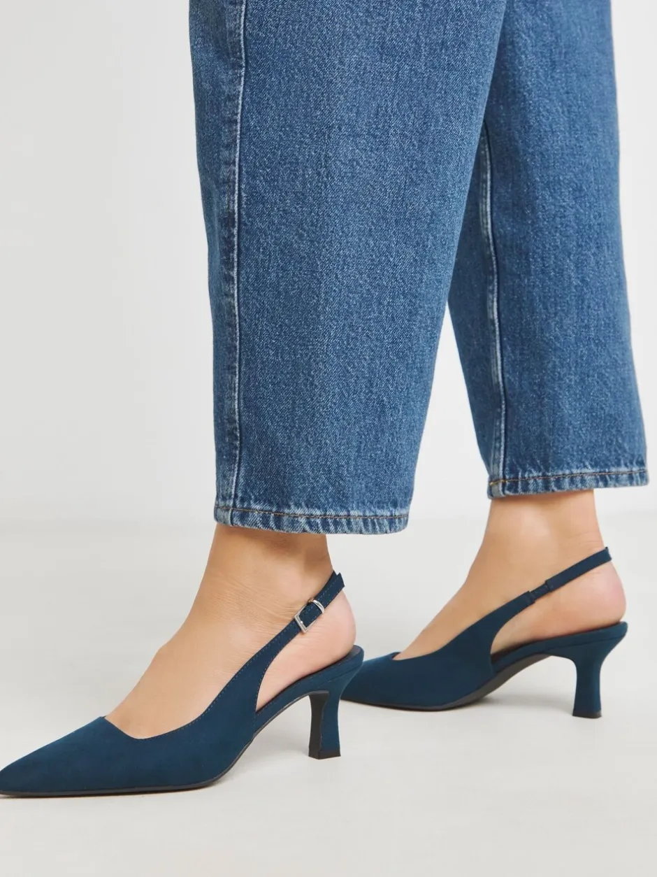 Ruimvallend En Extraruimvallend|JD Williams - Pointed Toe Slingback Heels Blauw